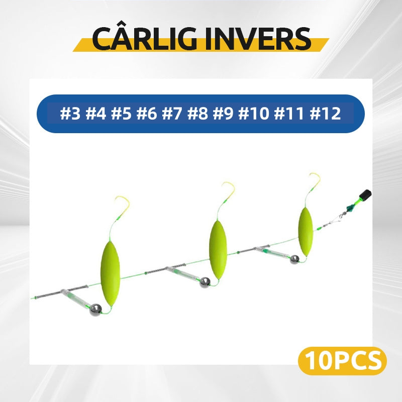 Juego de 10 anzuelos de pesca con sistema anti-fondo: diseño innovador para grandes capturas.