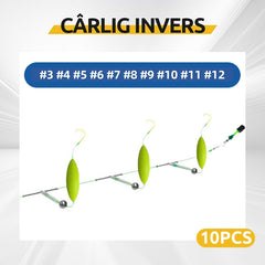 Juego de 10 anzuelos de pesca con sistema anti-fondo: diseño innovador para grandes capturas.