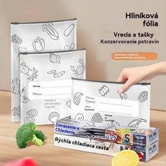 🥩【30 kusov：10 malých + 10 stredných + 10 veľkých】Vrecko z hliníkovej fólie potravinárskej kvality so zipsom na zachovanie čerstvosti, vhodné do domácej chladničky