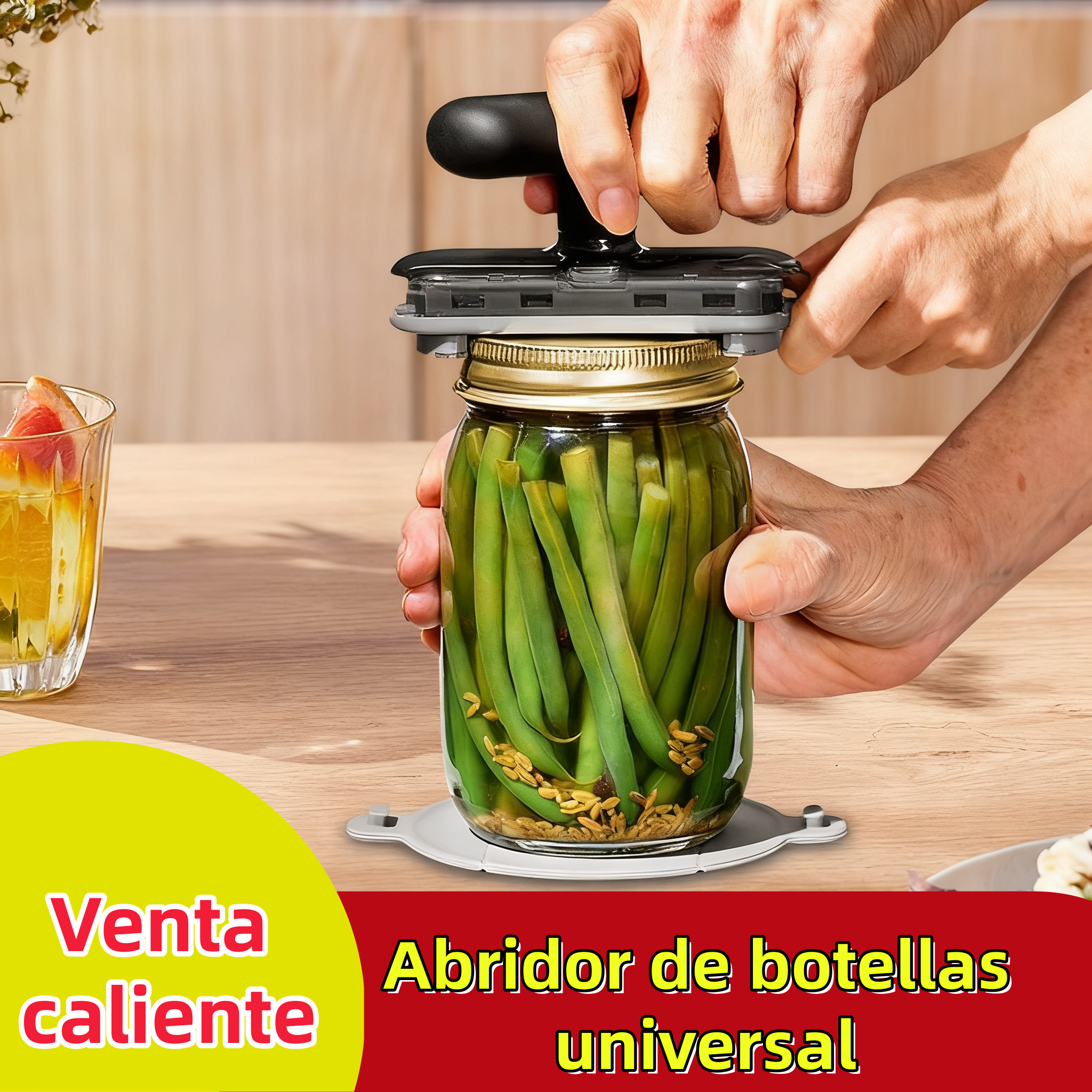 ☀️🔥Compre 1 y obtenga 1 gratis（2 piezas）✨ Abridor Antideslizante Multifuncional de Acero Inoxidable – ¡Abre Tapas Fácilmente y Sin Esfuerzo!