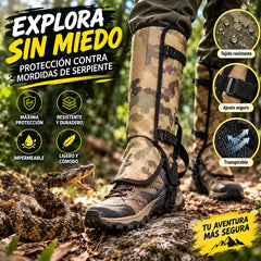 🏕️✅ Calentadores de piernas impermeables para senderismo al aire libre, protección contra mordeduras de serpiente, adecuados para senderismo y aventura al aire libre.