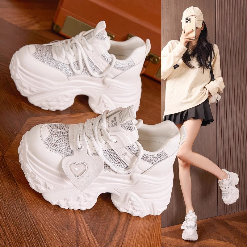 【35-40】Zapatillas deportivas de suela gruesa de moda, otoño 2025 - aumento de altura 10 cm