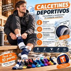 【10 pares】Calcetines deportivos transpirables, antiolores y absorbentes del sudor para hombre