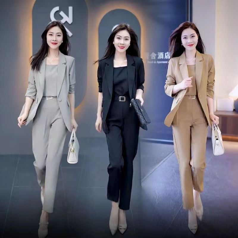 🏆【Chaqueta + chaleco + pantalones】Traje casual de tres piezas de nueva moda primavera y otoño 2025