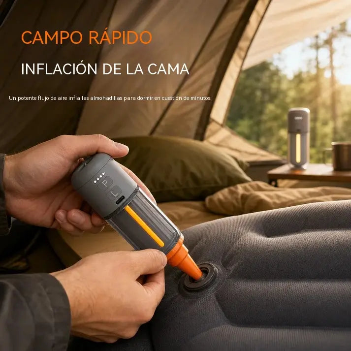📢📢 1 juego 33 euro⏰ Bomba de aire portátil para exteriores con función de inflado y desinflado, luz de emergencia, luz ambiental y modo SOS; ideal para flotadores de piscina, botes inflables y colchones de aire.