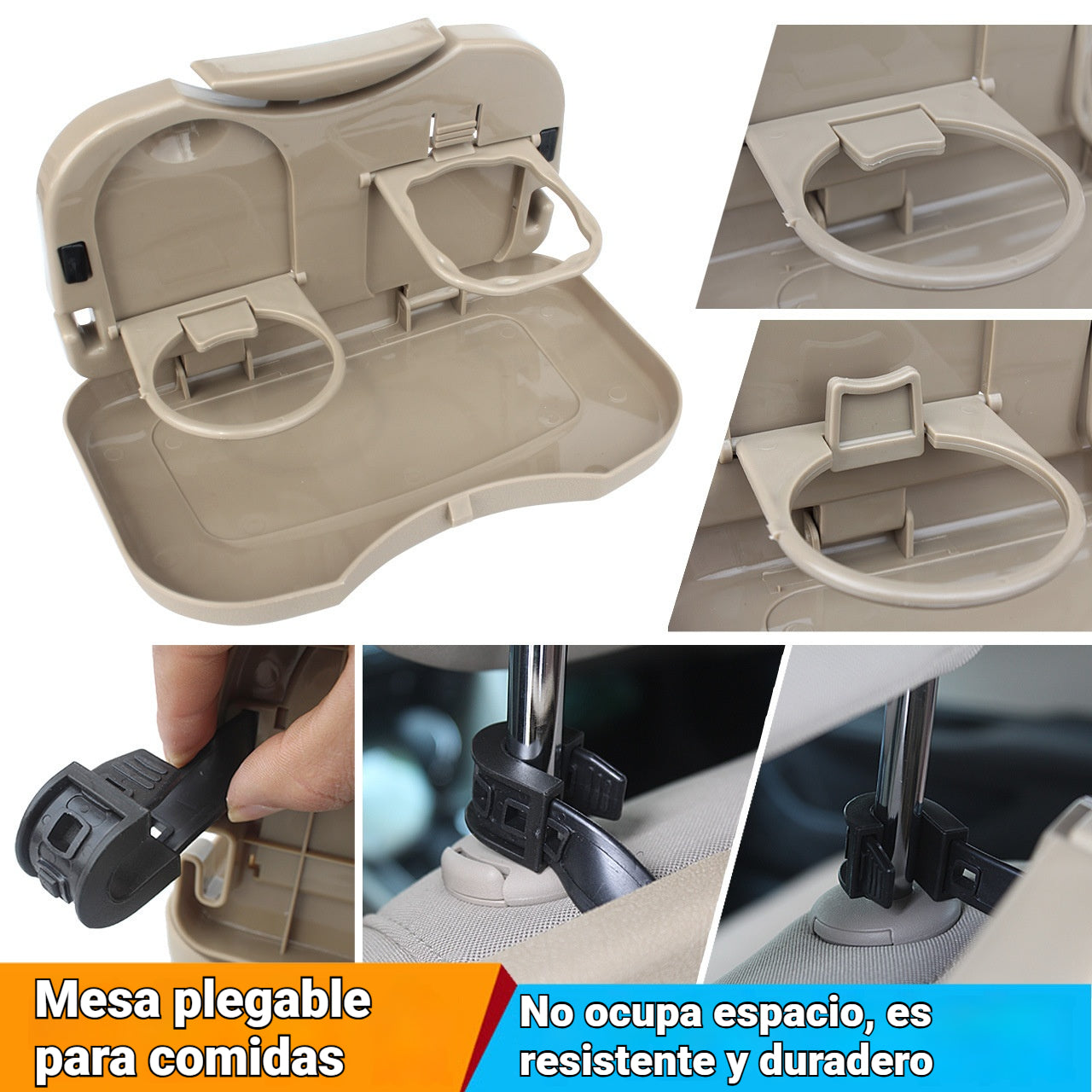🚗Mesa de comedor pequeña para coche, mesa plegable con función de almacenamiento.