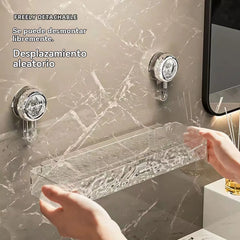 🧼🫧Estante de almacenamiento con ventosas sin necesidad de taladrar, ideal para cocinas y baños.
