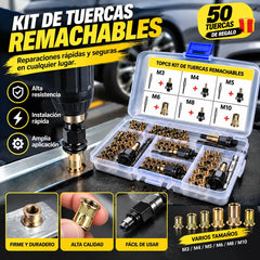 🔥🚗🧰Nuevo éxito de ventas: juego de tuercas remachadas, recambios para reparación de automóviles, juego de 10 piezas de tuercas remachadas