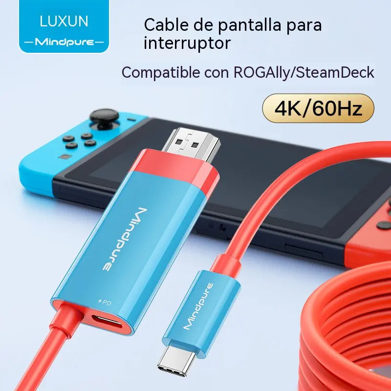 Cable de transmisión USB Tipo-C a HDMI, 4K/30Hz, 2 metros.