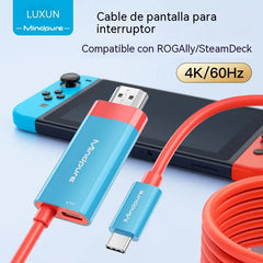 Cable de transmisión USB Tipo-C a HDMI, 4K/30Hz, 2 metros.