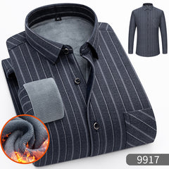 🔥✨【Compra uno, llévate otro gratis】👔【L-5XL】Camisa de manga larga de negocios cálida para otoño e invierno