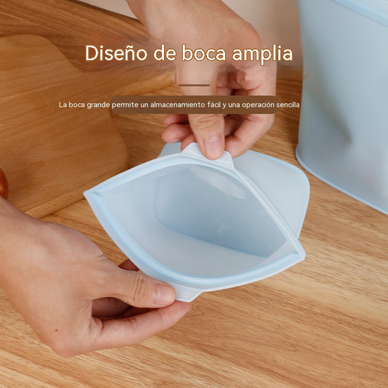 【1000ml+1500ml】Bolsas de silicona aptas para alimentos para sellar el refrigerador/bolsas para almacenar alimentos.