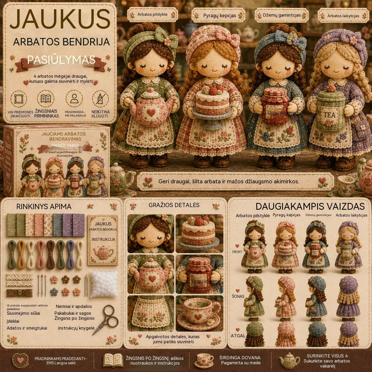 🎁Paskutinė diena: pasinaudokite 49 % nuolaida! 🧵 „Pasidaryk pats“ miniatiūrinis skiautinių (patchwork) rinkinys iš „Miniature World“ serijos.