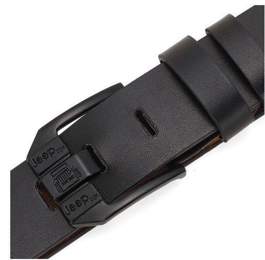 Cinturón retro para hombre de alta gama, cinturón de jeans con hebilla de cuero genuino, hebilla simple y moderna, piel de vaca seleccionada de una sola capa, resistente y duradera.