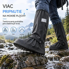 Najlepšia ochrana pred dažďom! Vysoké nepremokavé obaly na obuv (výška 40 cm)! Hrubá protisklzová podrážka · Odolné PVC · K dispozícii v čiernej a priehľadnej farbe!