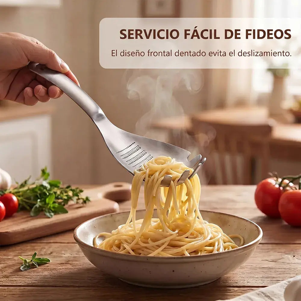 🥄🔪 Cuchara Multifuncional de Acero Inoxidable – Ralla Jengibre, Muele Ajo, Hace Purés y Cuela 🧄🥕