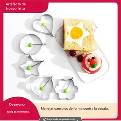 Juego de 5 piezas  🍳🍳🔥 Precio especial de gran venta - Molde para huevos de acero inoxidable