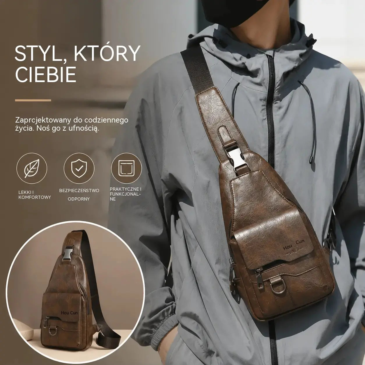 🎒 Wodoodporna torba na ramię w stylu retro, wykonana z prawdziwej skóry: niezbędny element wyposażenia na codzienne dojazdy do pracy.