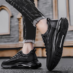 【38-48】2025 nuevas zapatillas de plataforma con patrón de cocodrilo a la moda para hombre