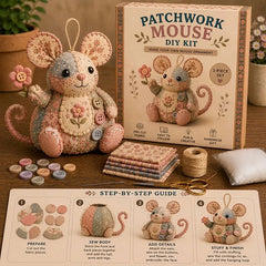 🧵Kit de costura artesanal de peluche de ratón vintage