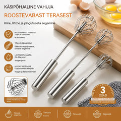 【3-osaline komplekt】Roostevabast terasest poolautomaatne munavahustaja