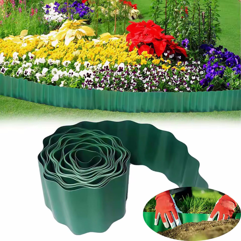 [15cm×9m]Valla decorativa de plástico para jardín, barandilla de protección para el borde del césped
