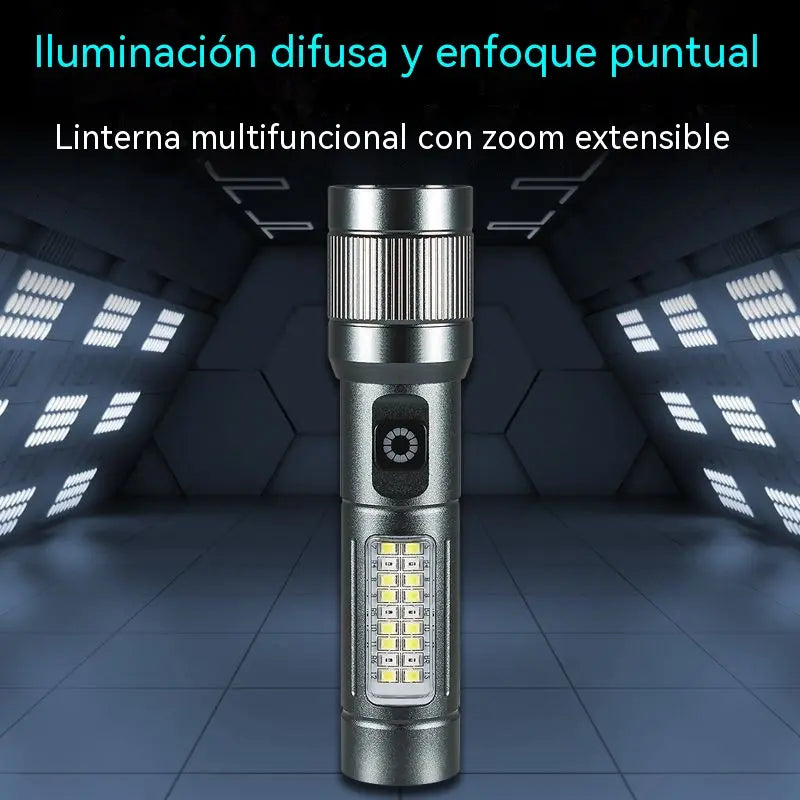 🔦 Linterna LED multifuncional con zoom