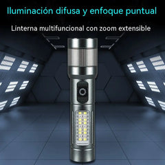 🔦 Linterna LED multifuncional con zoom