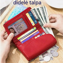 [Paskutinė akcijos diena] „Unisex“ natūralios odos piniginė (grūdėtos faktūros) su RFID apsauga