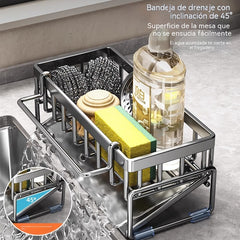 Estante de almacenamiento de cocina, fregadero, escurridor de paños de cocina