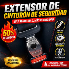 🚗【4 piezas】Extensor metálico para el cinturón de seguridad del coche: diseño extendido para un viaje más cómodo.