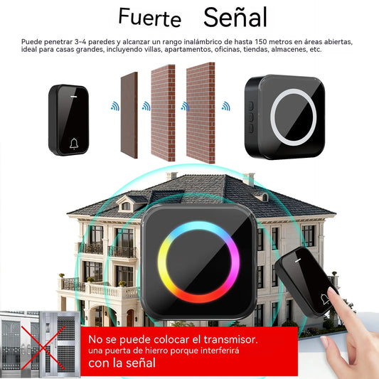 🔔🏠 Timbre Inalámbrico Inteligente 2 en 1 – Sin Cables, Impermeable y Fácil de Instalar