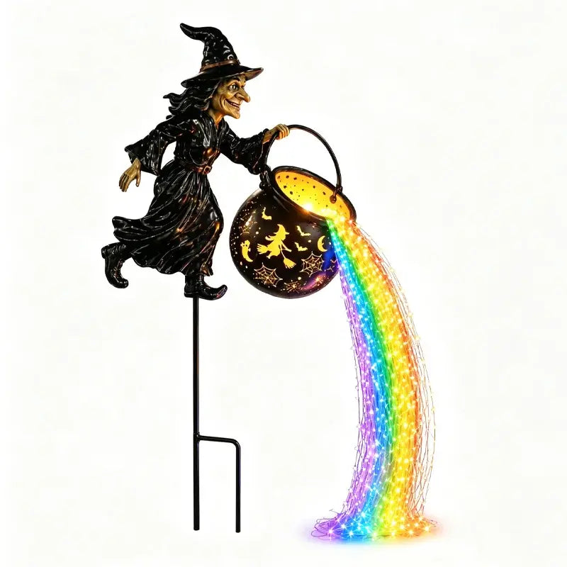 🧙‍♀️🎃 Záhradná lampa Čarodejnícky kotol s LED svetlom – Úžasná vonkajšia dekorácia 🔮✨