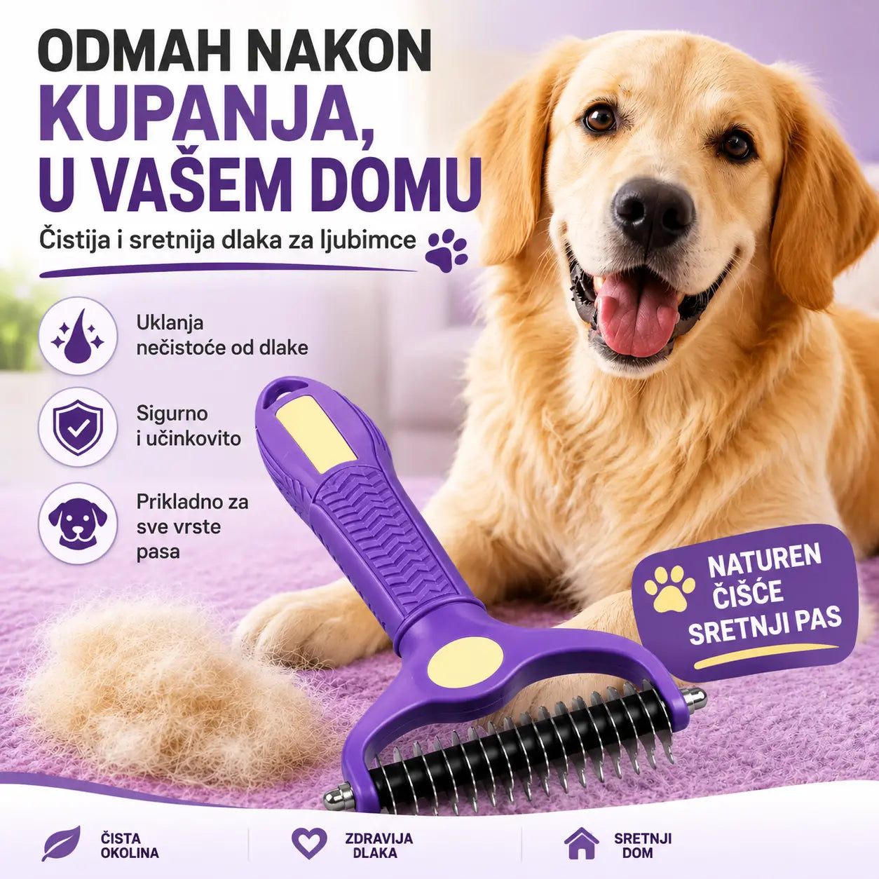 🔥🐕🐱【Kupite 1, dobijte 1 gratis】3-u-1 višenamjenski češalj za raspetljavanje dlaka kućnih ljubimaca, češalj za uklanjanje dlaka pasa i mačaka