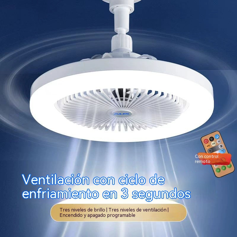 💡❄Ventilador y luz integrados para uso doméstico- atenuación tricolor🌈