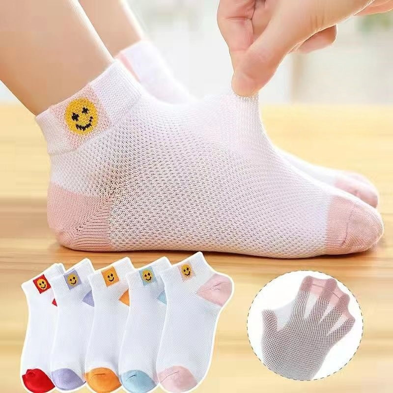 [10 pares]Calcetines de malla para niños y calcetines deportivos transpirables.