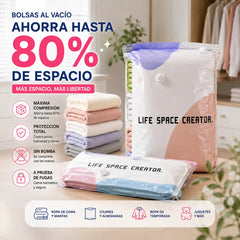 🧳【Juego de 5 piezas】💨 Bolsa de almacenamiento al vacío grande y compresible: no requiere bomba, es a prueba de fugas e ideal para ahorrar espacio en maletas y en casa ✈️