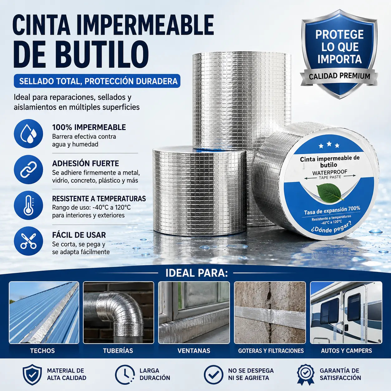 🛠️🔥【5 cm x 5 m】🔥Cinta impermeable para reparar fugas, multiusos
