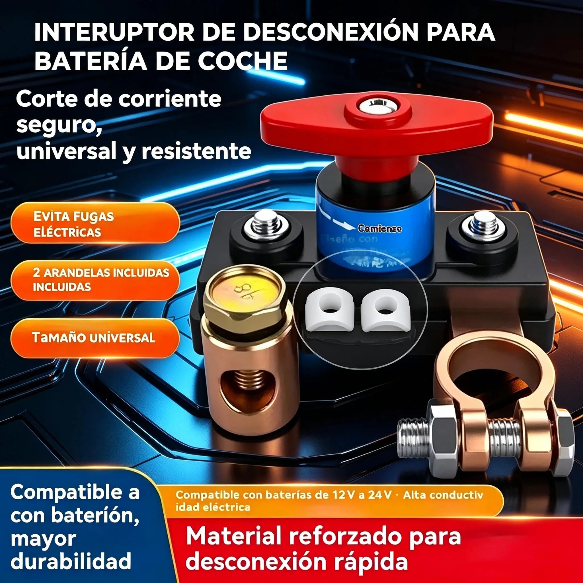 🔥【Compre 1 y obtenga 1 gratis】🔋🚗Interruptor de desconexión de la batería del coche