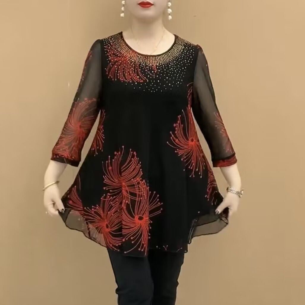 ✨Camisa de gasa estampada para mujer de nuevo estilo de moda