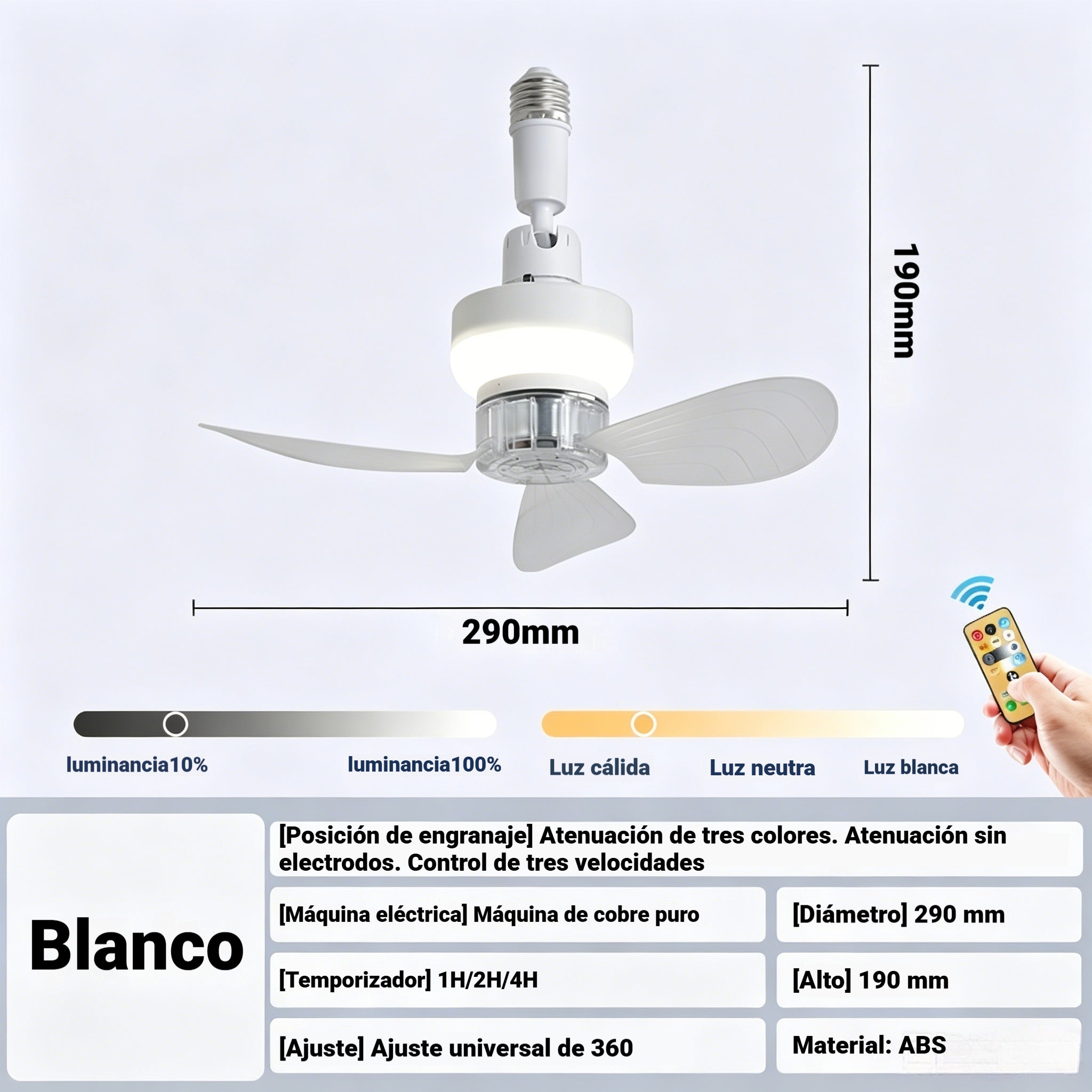 ⏰ Oferta por tiempo limitado: ¡Ventilador de techo recargable con luz LED! 🌬️✨Carga USB