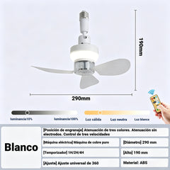 ⏰ Oferta por tiempo limitado: ¡Ventilador de techo recargable con luz LED! 🌬️✨Carga USB