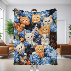 📢📢 ¡50% de descuento! 🐾🐱【150*200CM】Cómoda manta de nueve paneles con estampado de gatos