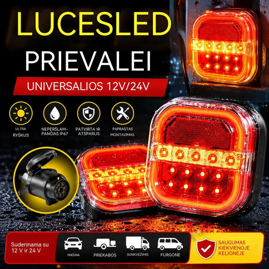 🚦【Universalūs 12 V / 24 V】🚦 LED žibintai automobilių priekaboms