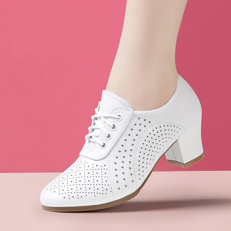 👟【34-41】2025 otoño nuevos zapatos de cuero para mujer zapatos de baile