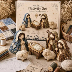 🧵✨ Kit de Costura DIY Belén de Patchwork, Set de Manualidades Navideñas, Adorno Artesanal para Decoración y Regalo 🎄🎁