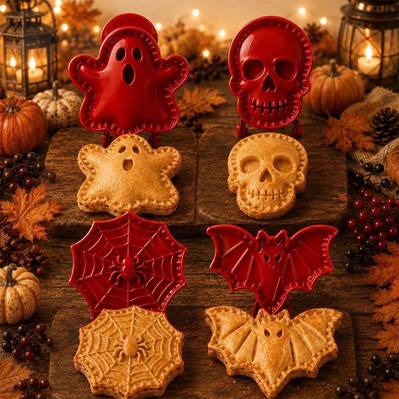 🎃【Juego de 4 piezas】 Moldes para mini dumplings y pasteles – Set de herramientas para hornear casero, ideal para fiestas y manualidades 🥧