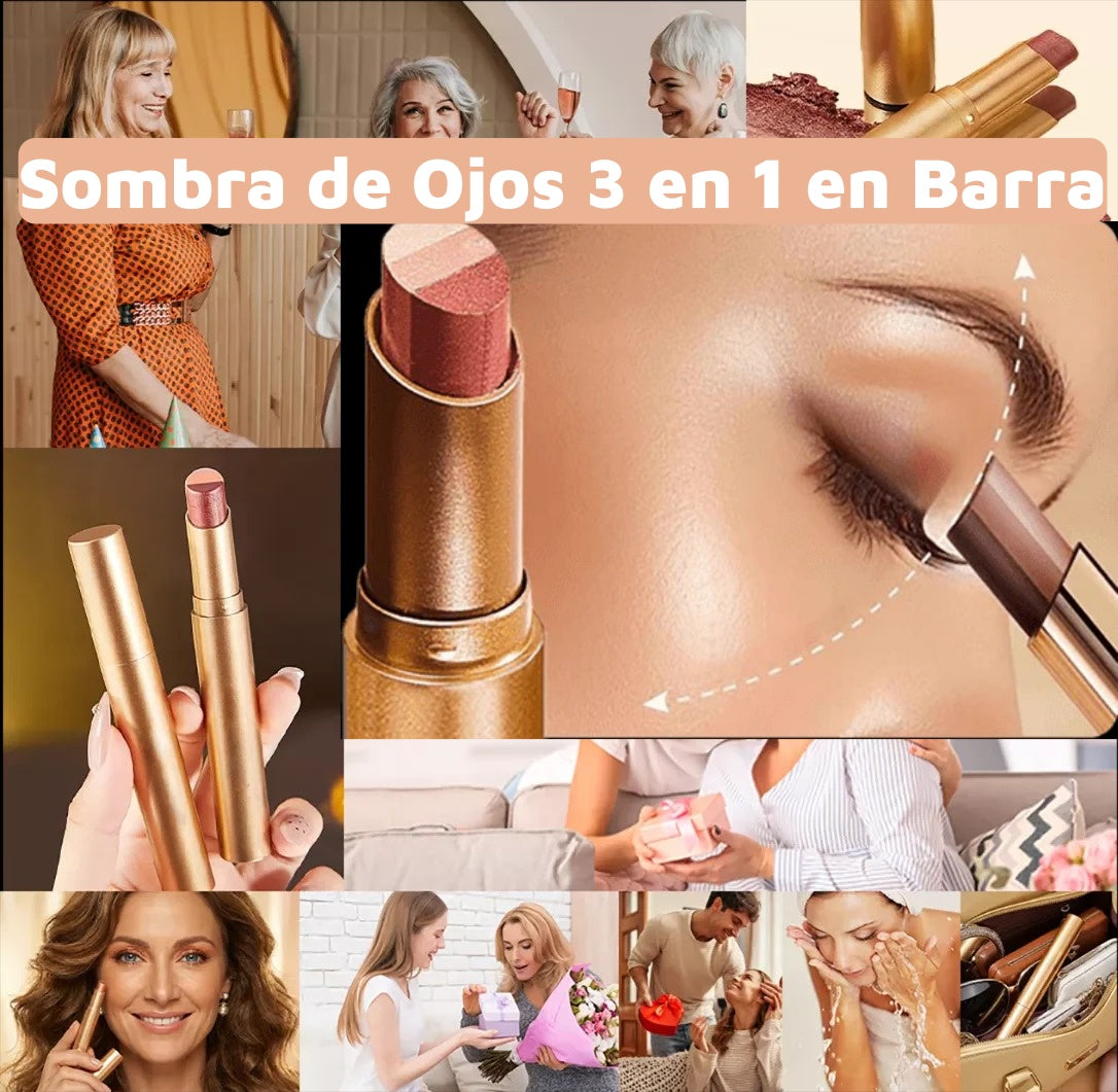 30%OFF🔥【Compra 1 y recibe 1 gratis】 ✨Sombra de Ojos 3 en 1 en Barra – Brillo Instantáneo, Efecto Lifting y Larga Duración 💄
