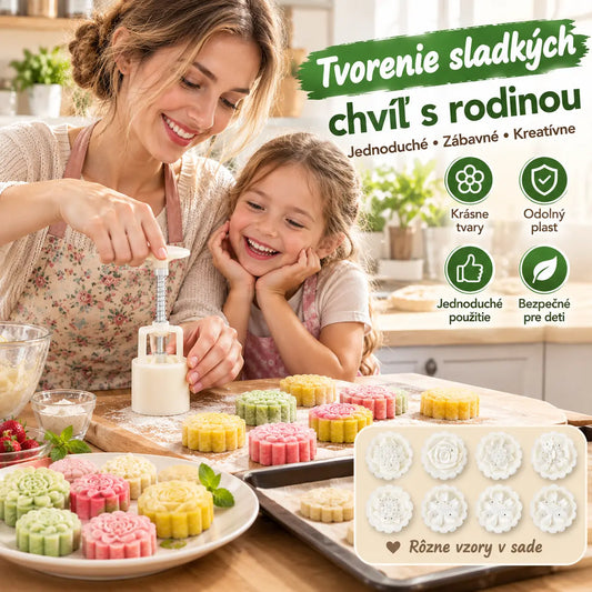 【1 kalup s 4 cvetličnimi motivi】✨😍Komplet kalupov za ročno oblikovanje testa, ustvarjalni kalupi za peko