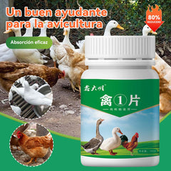 🐓🦆🐔【200 tabletas】Aves de corral ① Tabletas de uso doméstico para la salud intestinal, salud respiratoria, uso en granjas, alimentación general de pollos, patos, gansos y aves de corral